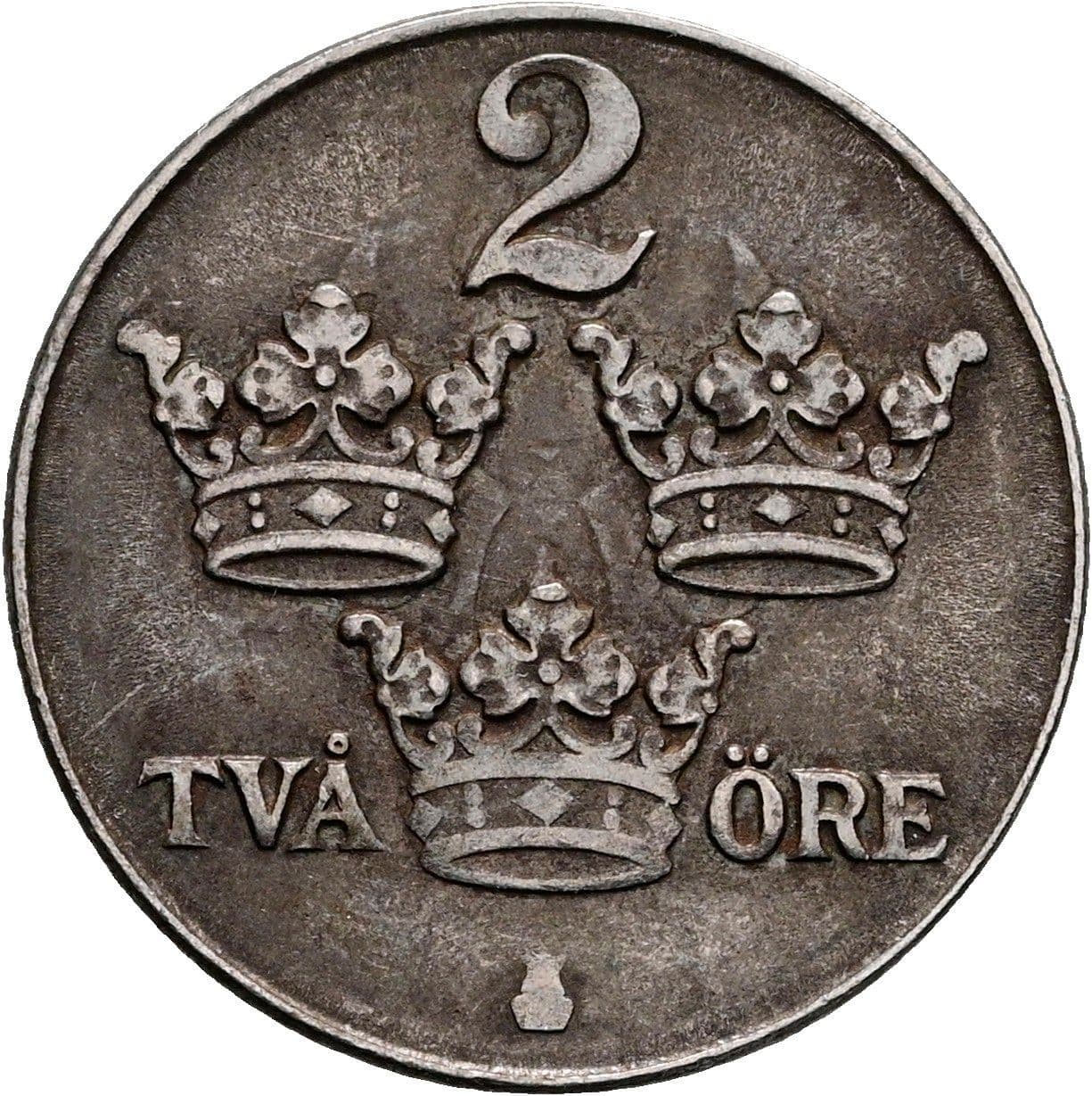 2 Öre Gustaf V. 1907-1950 1944 – Vorderseite