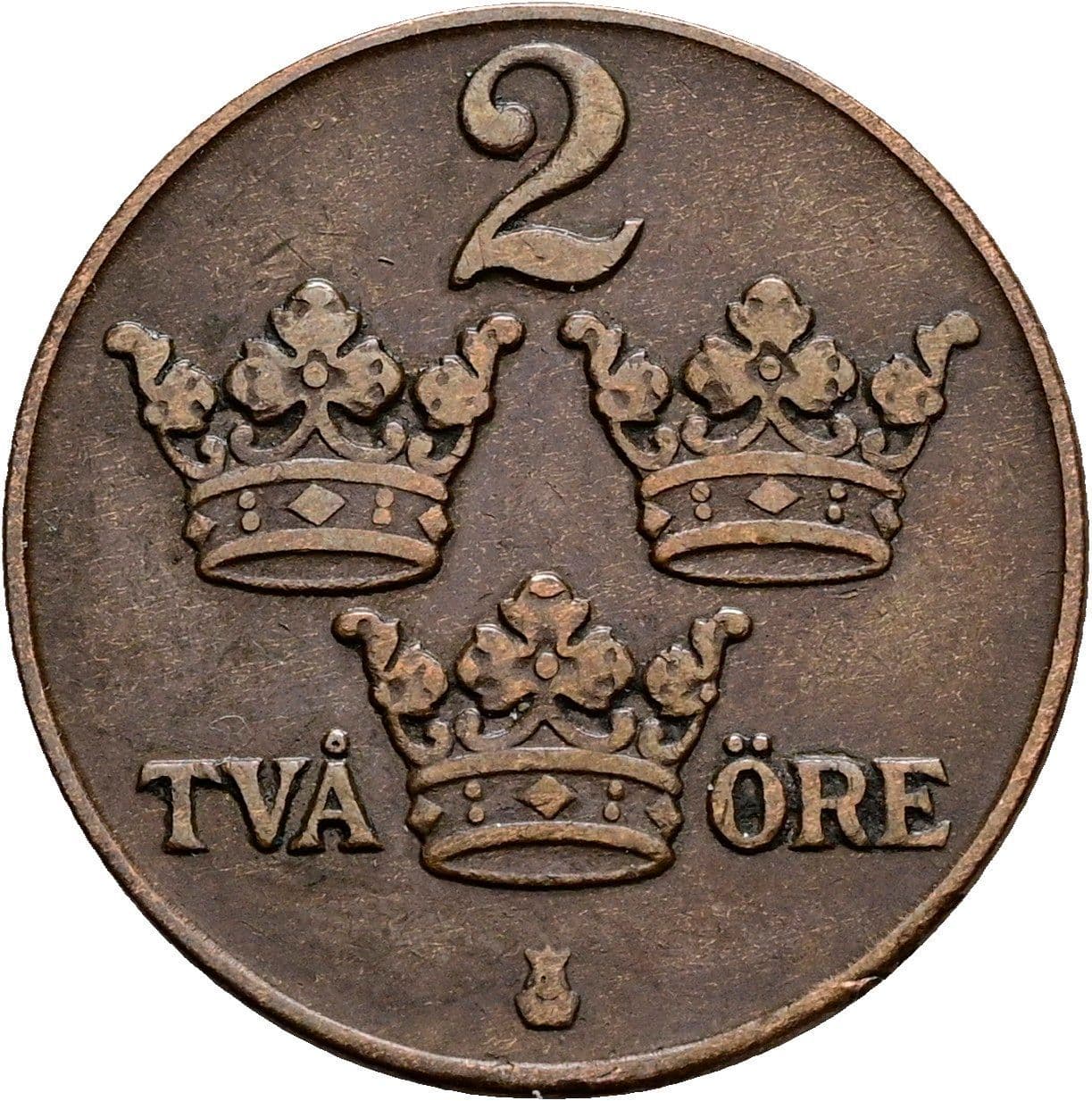 2 Öre Gustaf V. 1907-1950 1932 – Vorderseite