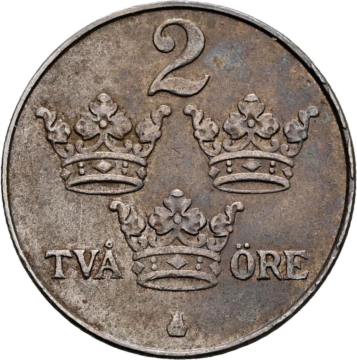 2 Öre Gustaf V. 1907-1950 1919 – Vorderseite