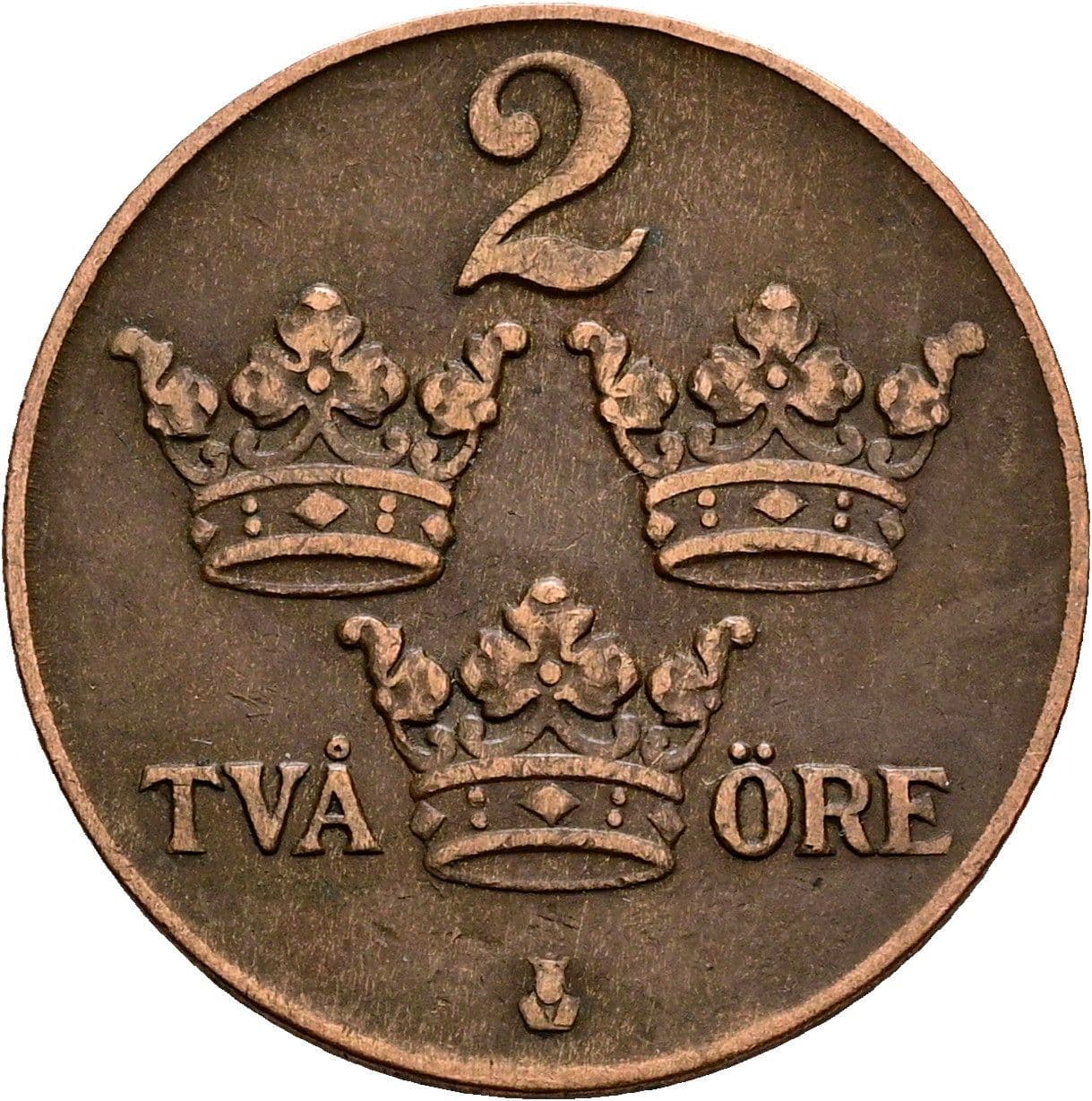 2 Öre Gustaf V. 1907-1950 1940 – Vorderseite