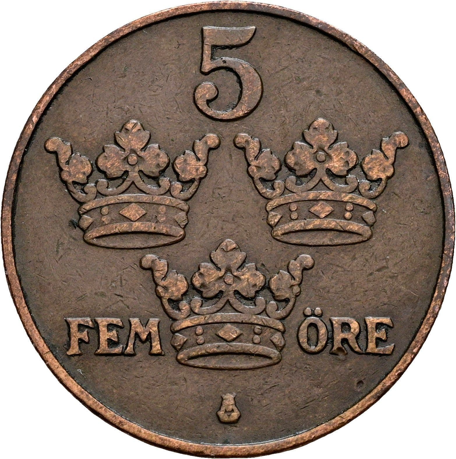 5 Öre Gustaf V. 1907-1950 1911 – Vorderseite