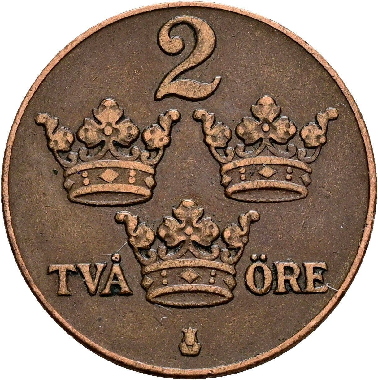 2 Öre Gustaf V. 1907-1950 1934 – Vorderseite