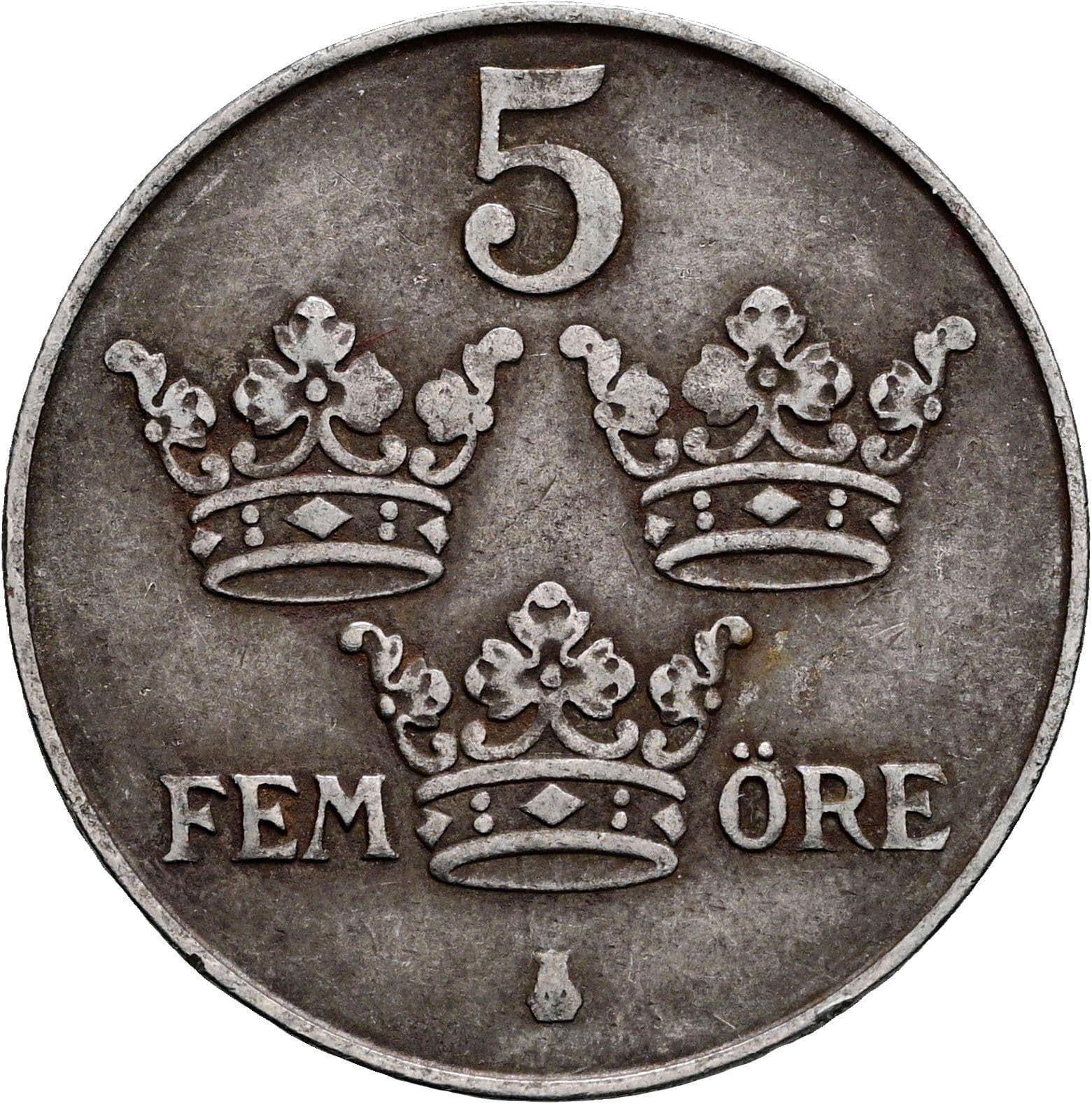 5 Öre Gustaf V. 1907-1950 1948 – Vorderseite