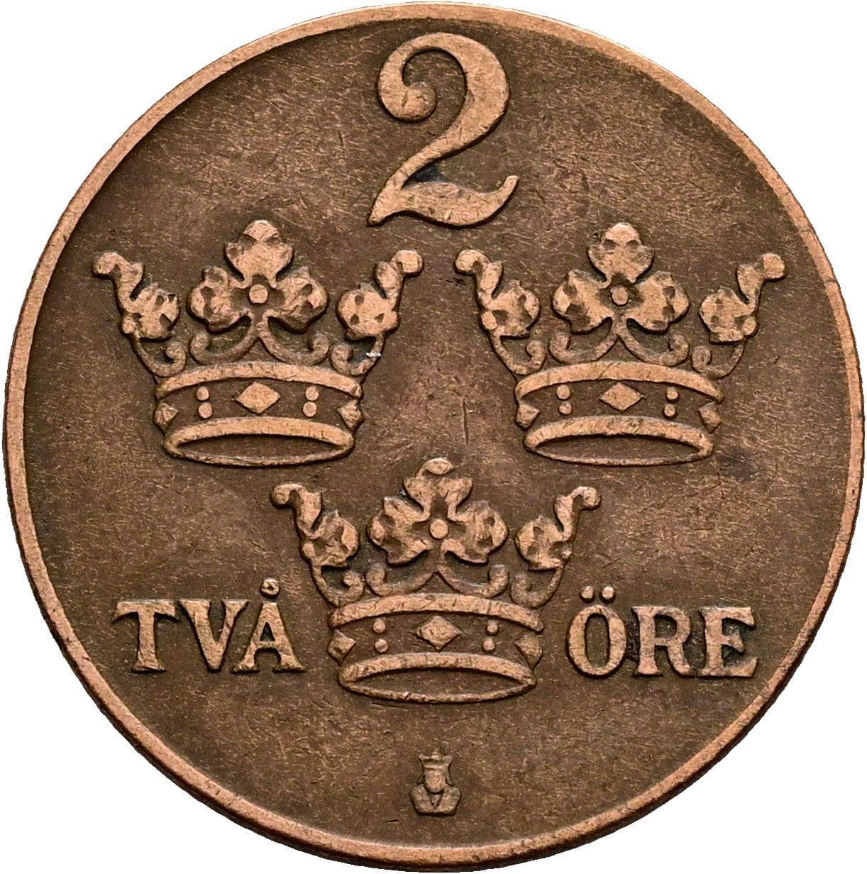 2 Öre Gustaf V. 1907-1950 1937 – Vorderseite