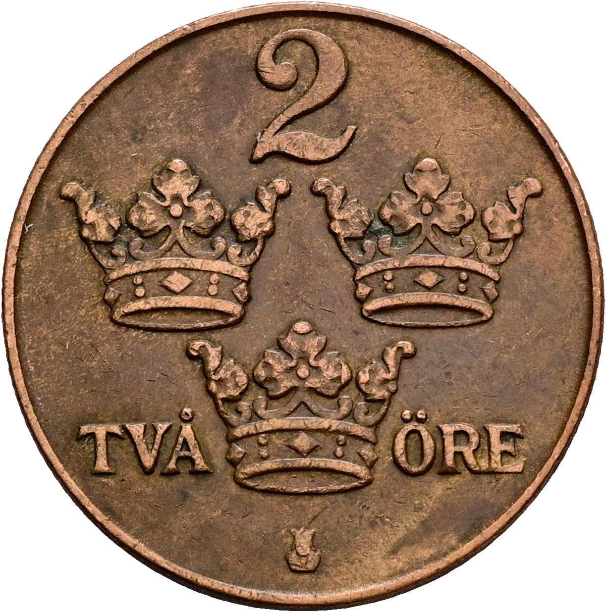 2 Öre Gustaf V. 1907-1950 1942 – Vorderseite
