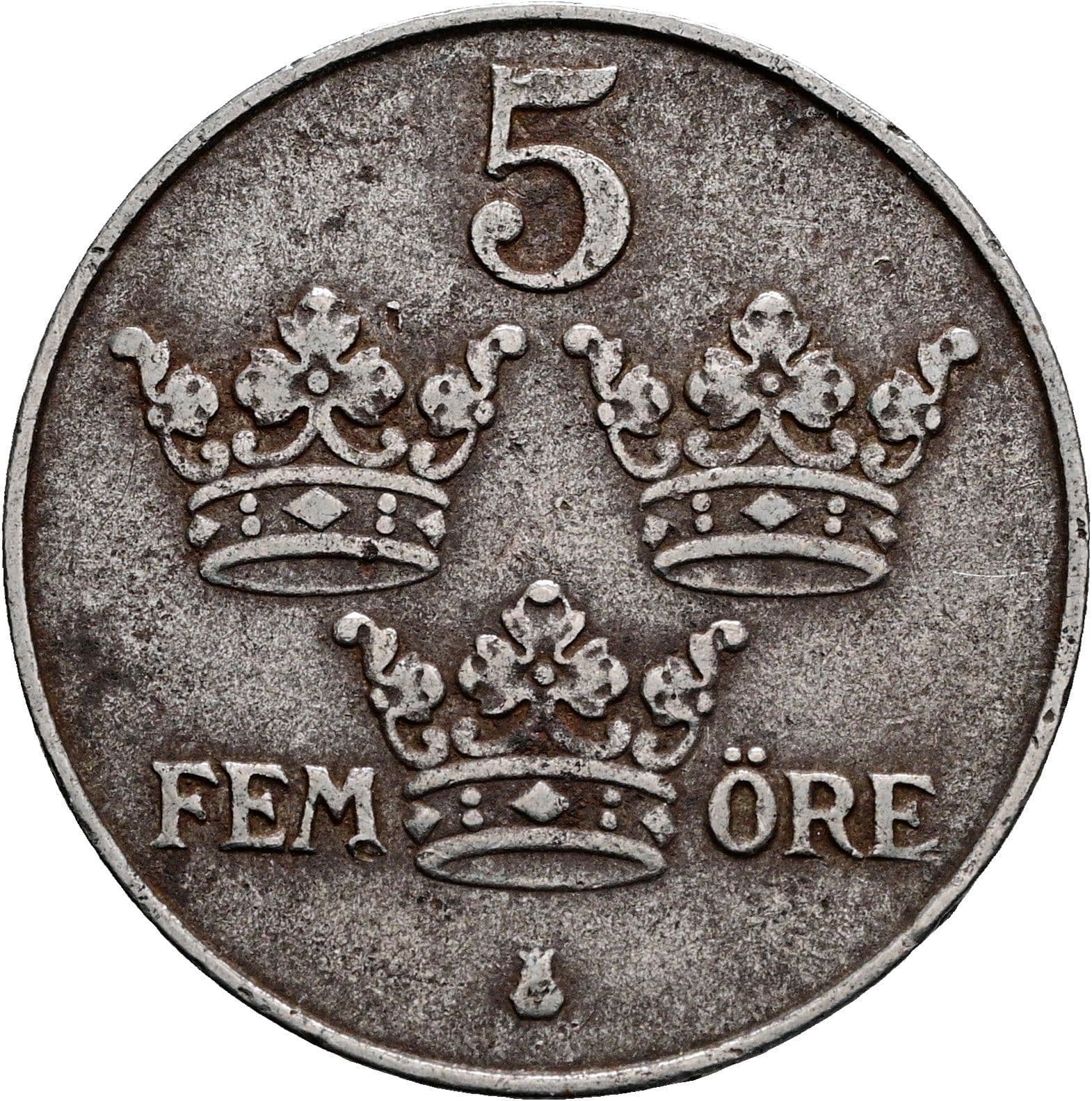 5 Öre Gustaf V. 1907-1950 1919 – Vorderseite