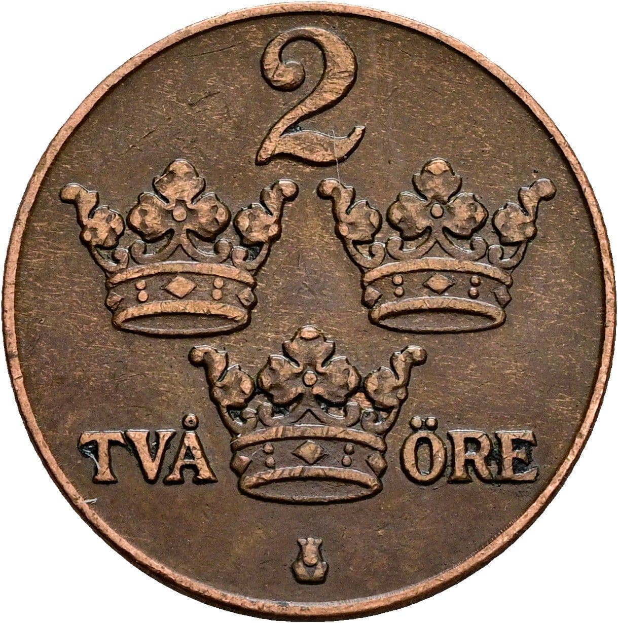 2 Öre Gustaf V. 1907-1950 1929 – Vorderseite