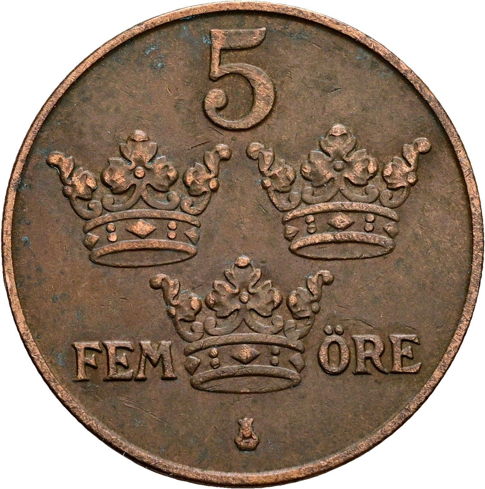 5 Öre Gustaf V. 1907-1950 1950 – Vorderseite