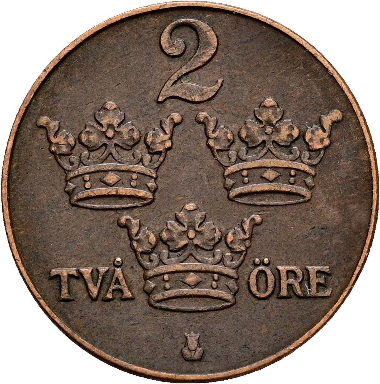 2 Öre Gustaf V. 1907-1950 1939 – Vorderseite