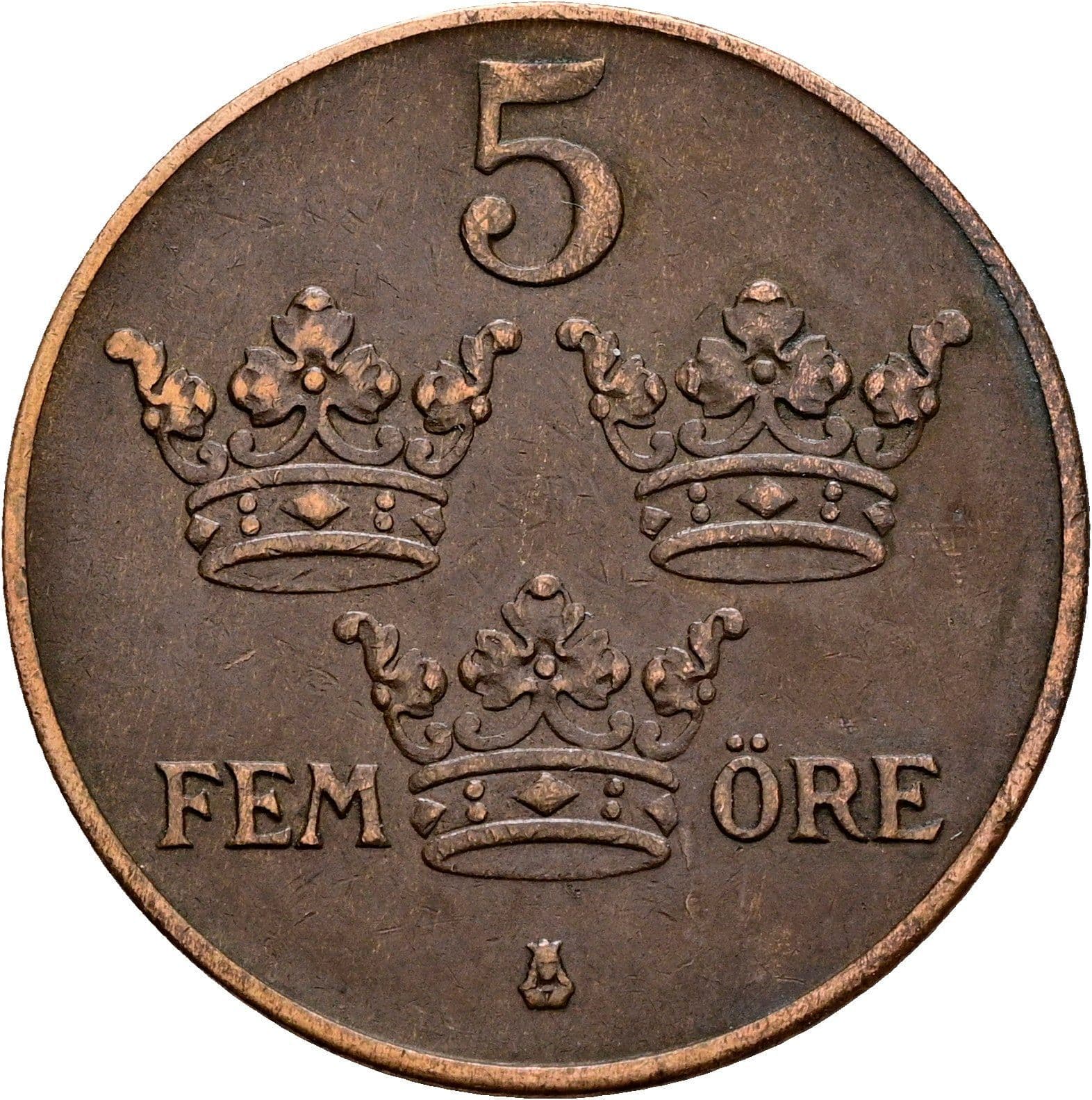 5 Öre Gustaf V. 1907-1950 1939 – Vorderseite