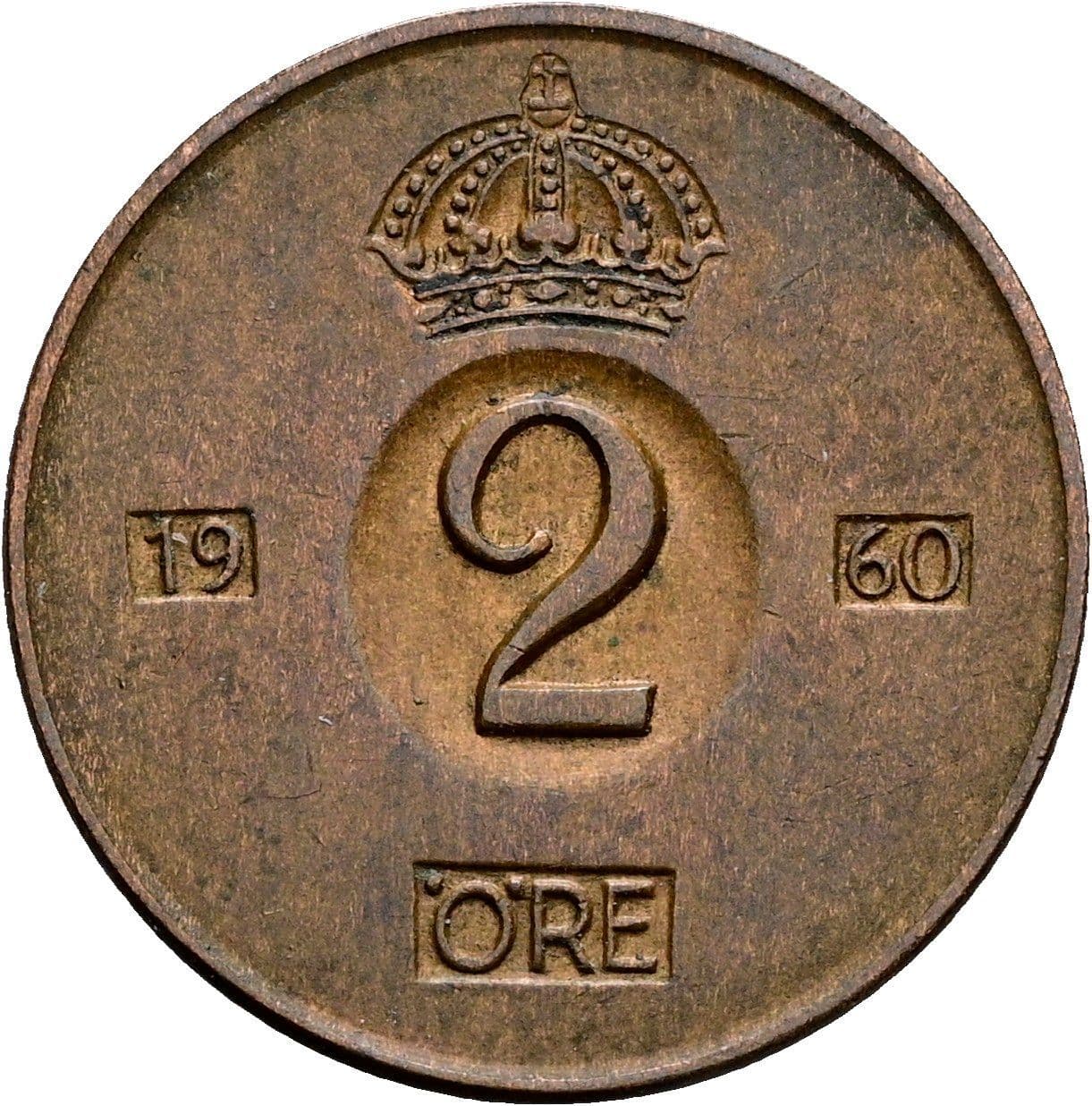 2 Öre Gustaf VI. Adolf 1950-1973 1960 – Vorderseite