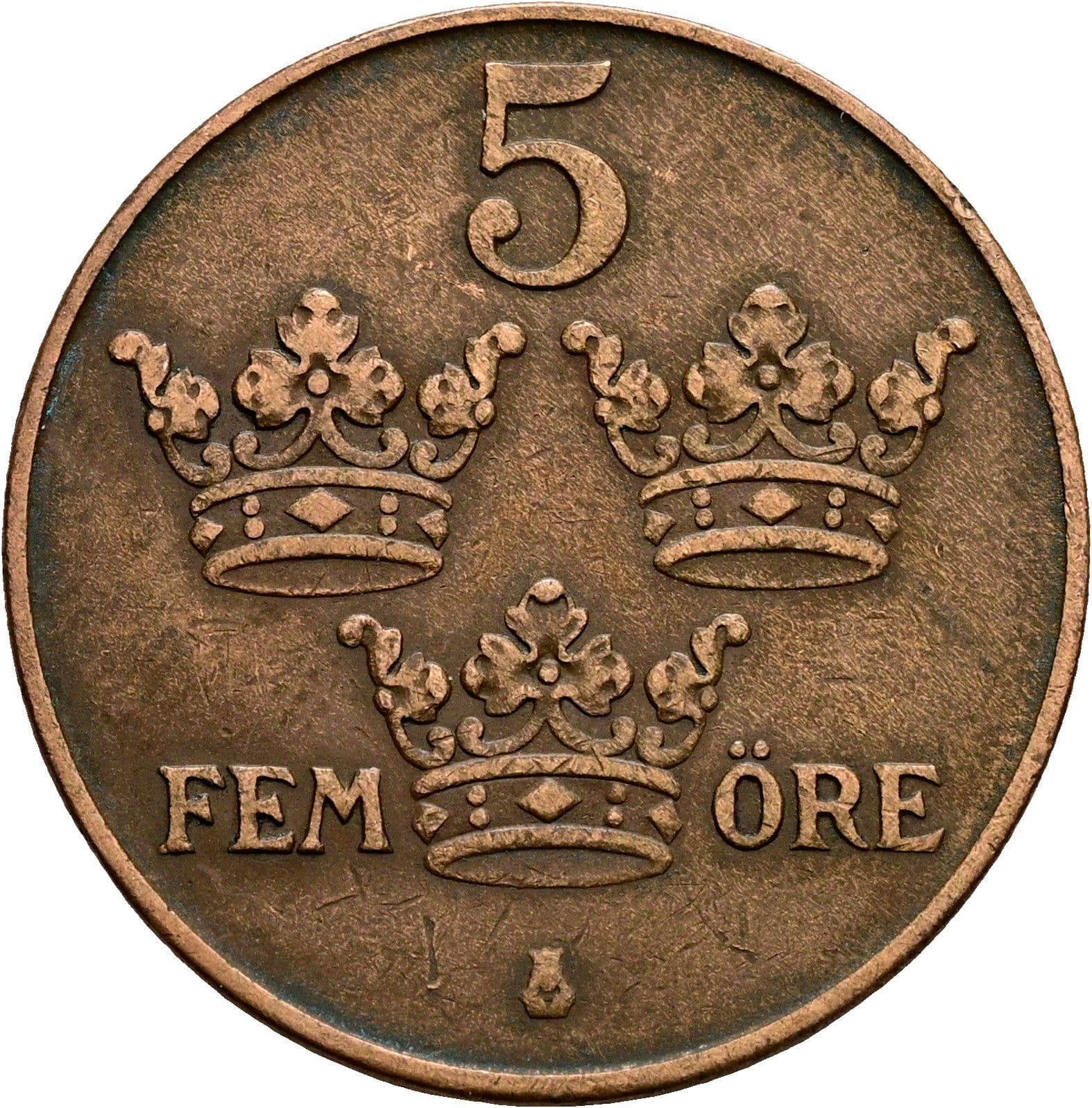 5 Öre Gustaf V. 1907-1950 1932 – Vorderseite