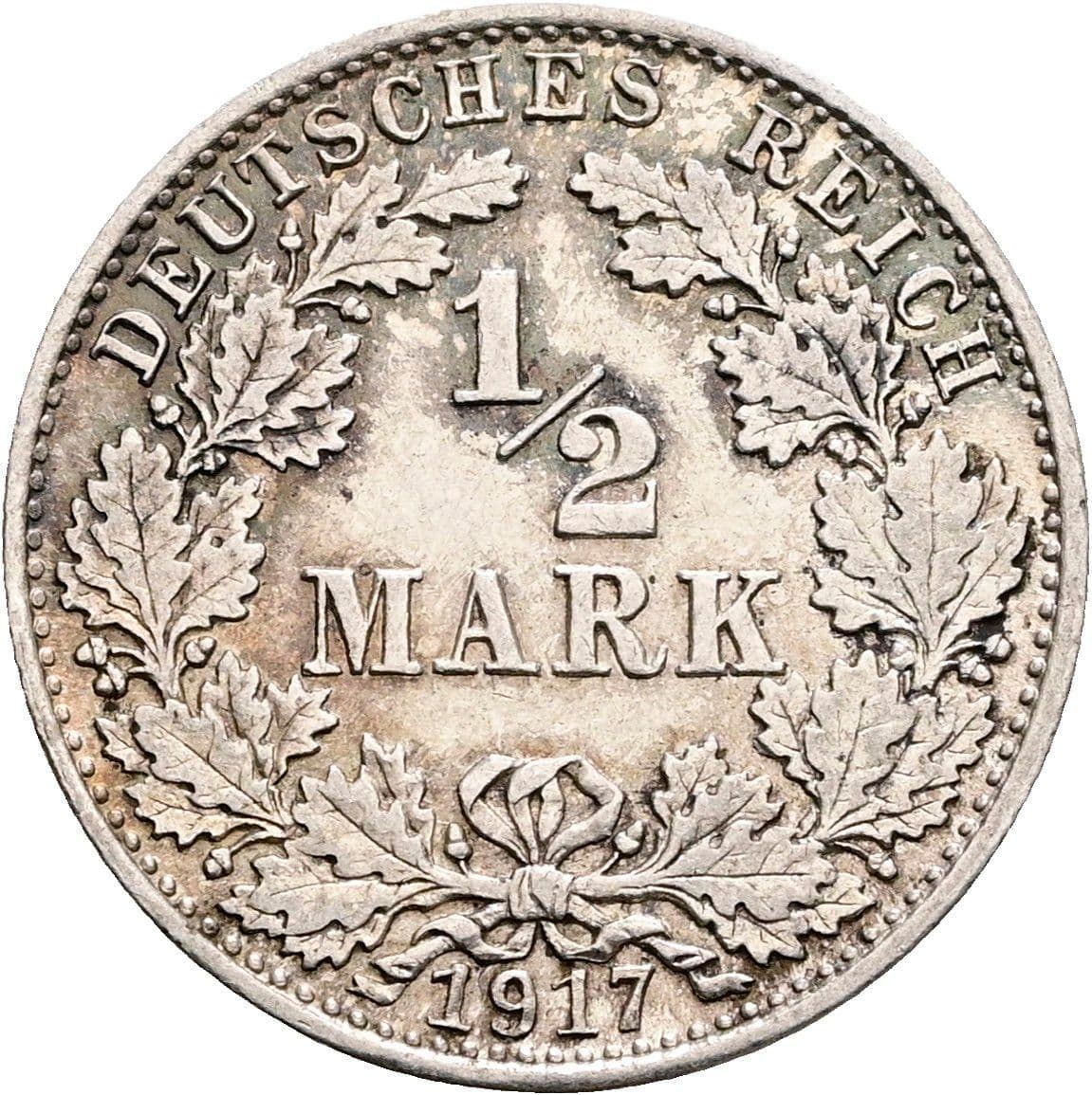 1/2 Mark 1917 D – Vorderseite