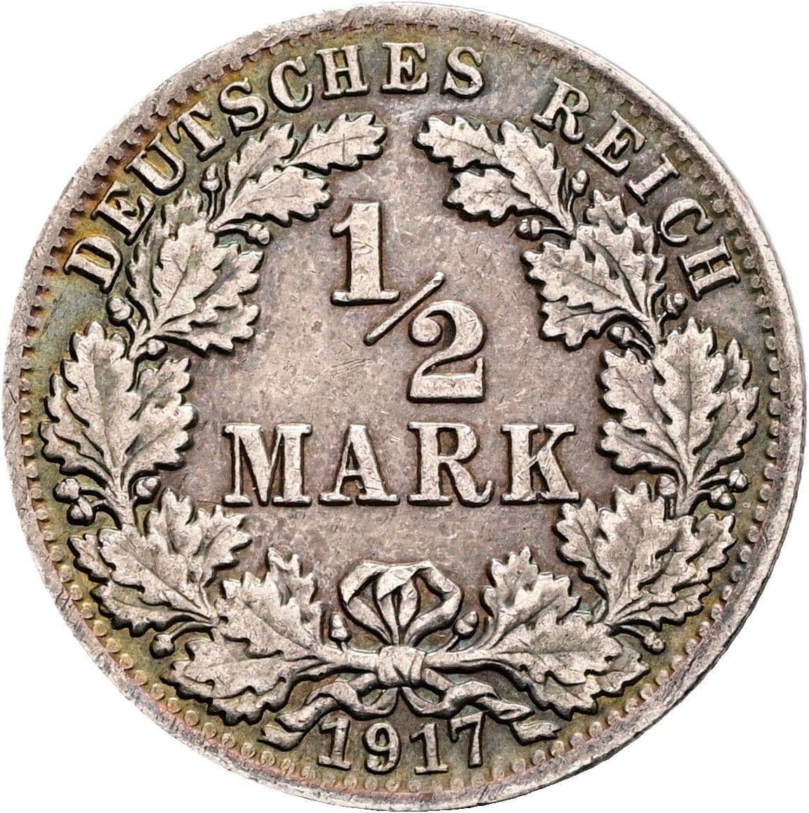 1/2 Mark 1917 A – Vorderseite