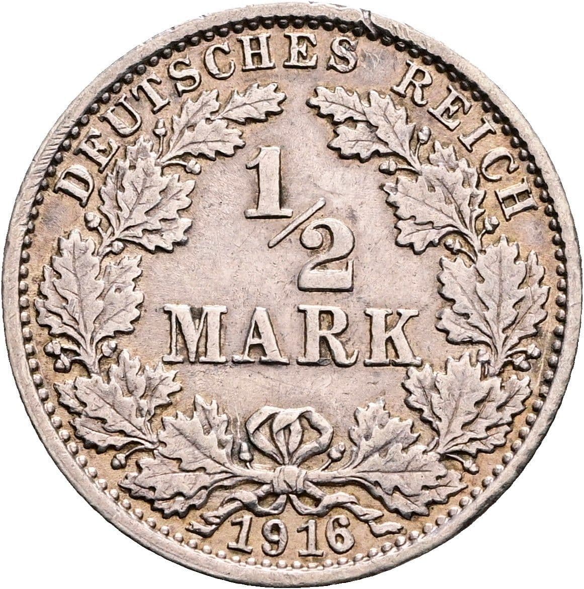 1/2 Mark 1916 G – Vorderseite