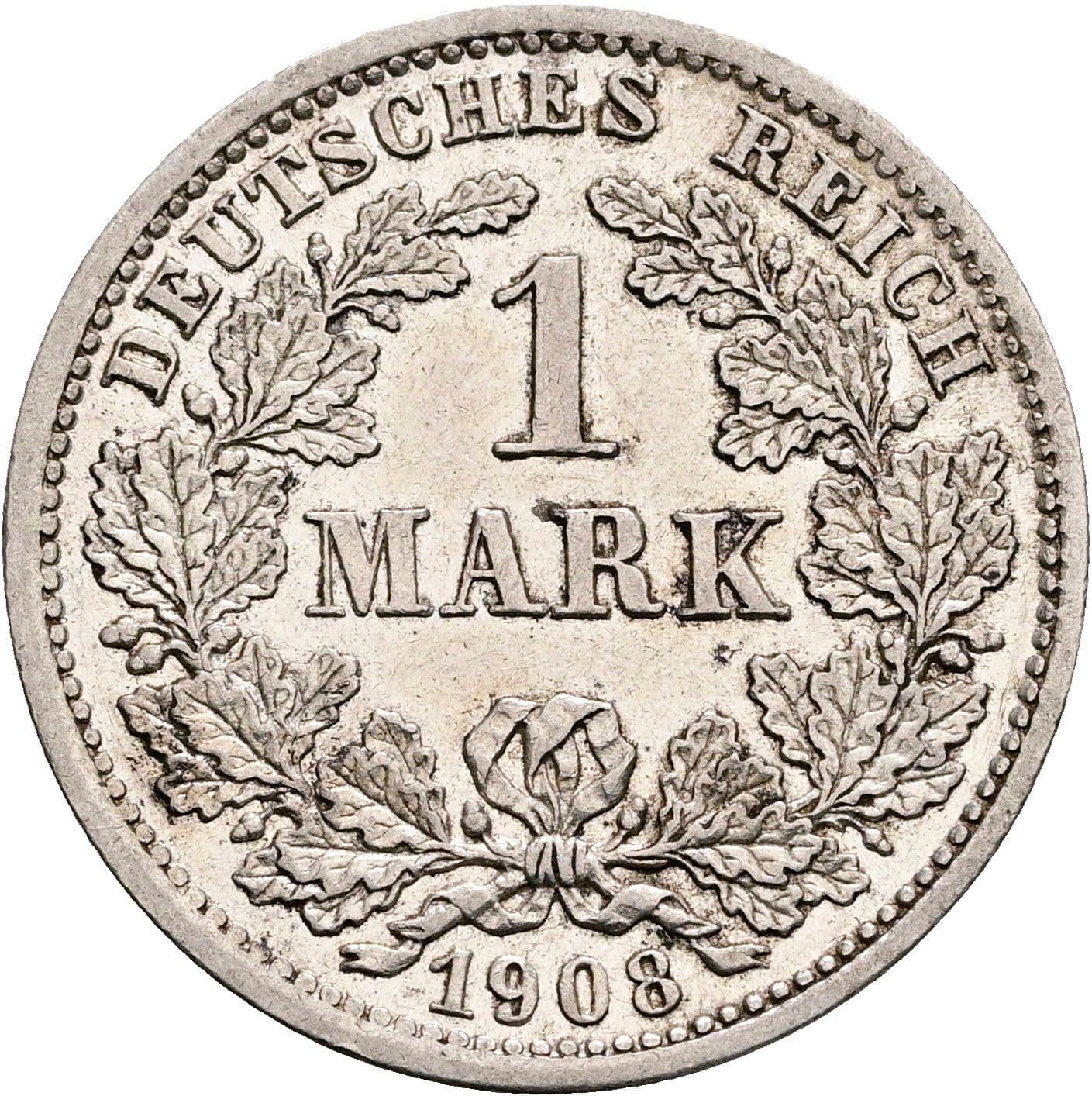 1 Mark 1908 D – Vorderseite