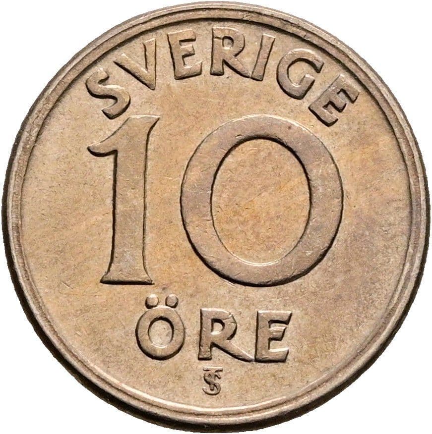 10 Öre Gustaf V. 1907-1950 1946 – Vorderseite