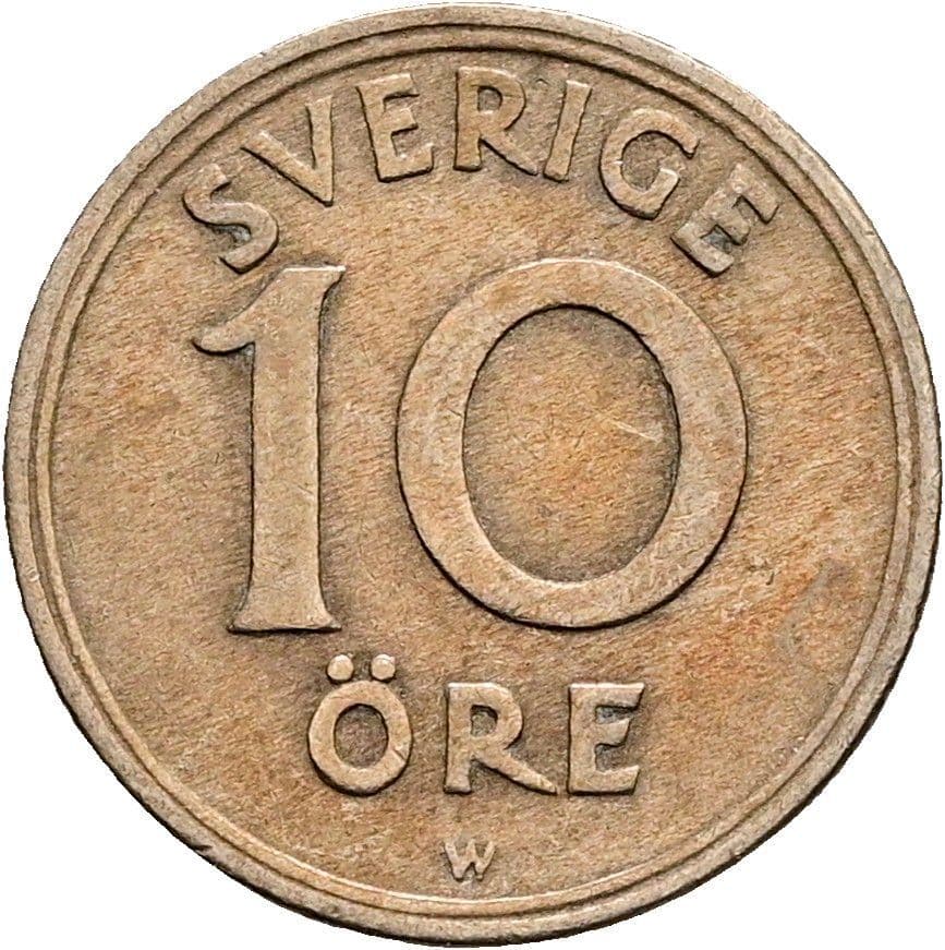 10 Öre Gustaf V. 1907-1950 1925 – Vorderseite