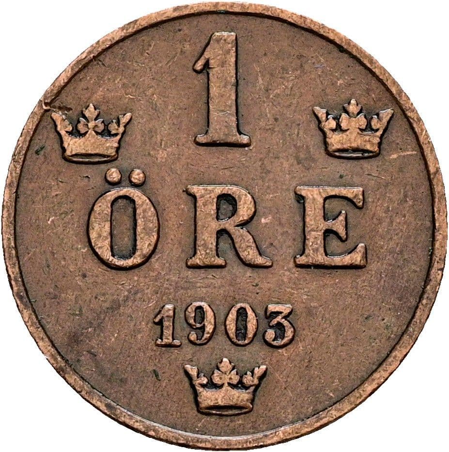 1 Öre Oskar II. 1872-1907 1903 – Vorderseite