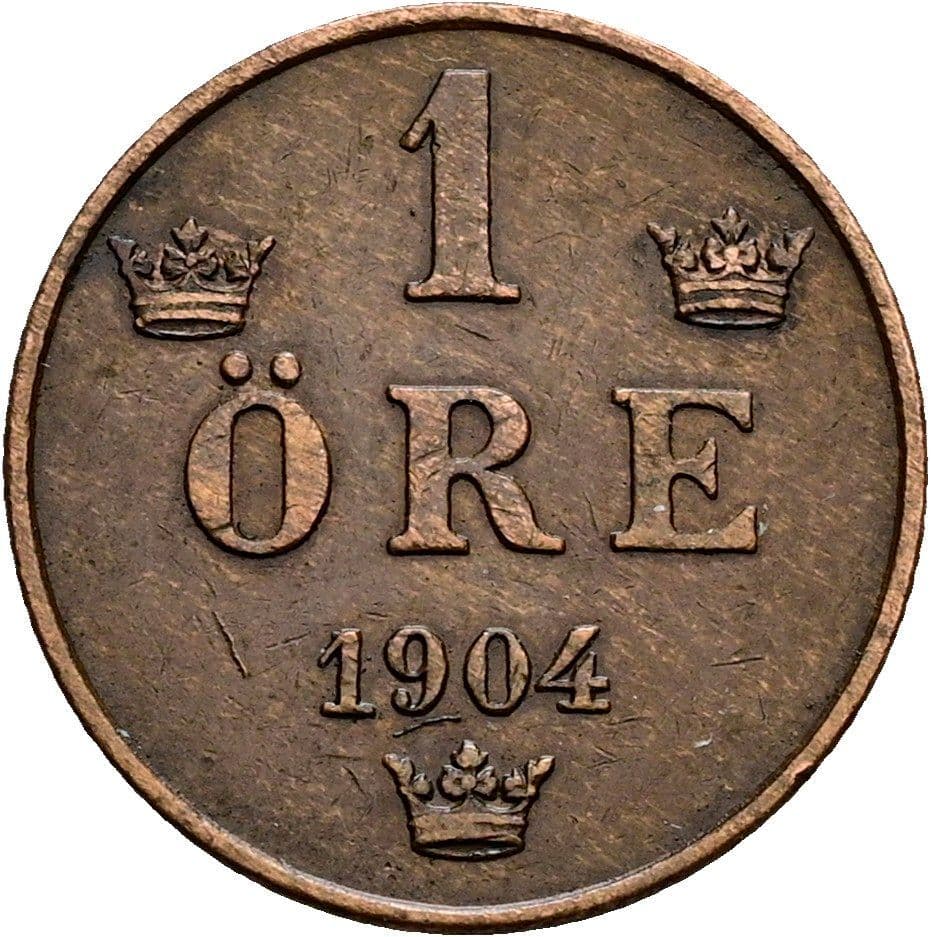1 Öre Oskar II. 1872-1907 1904 – Vorderseite