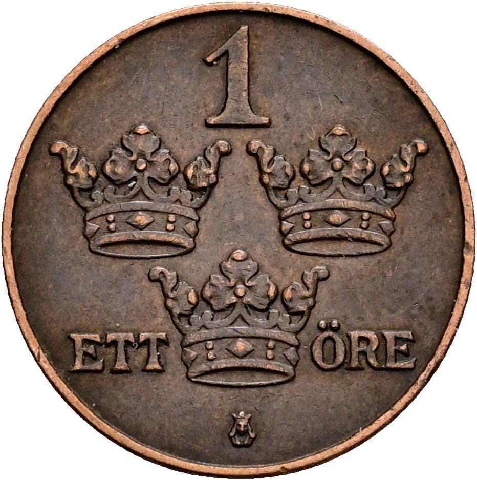1 Öre Gustaf V. 1907-1950 1913 – Vorderseite