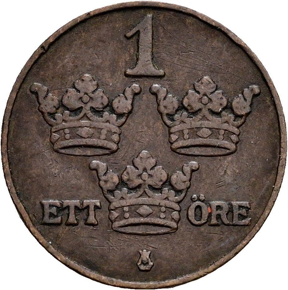 1 Öre Gustaf V. 1907-1950 1911 – Vorderseite