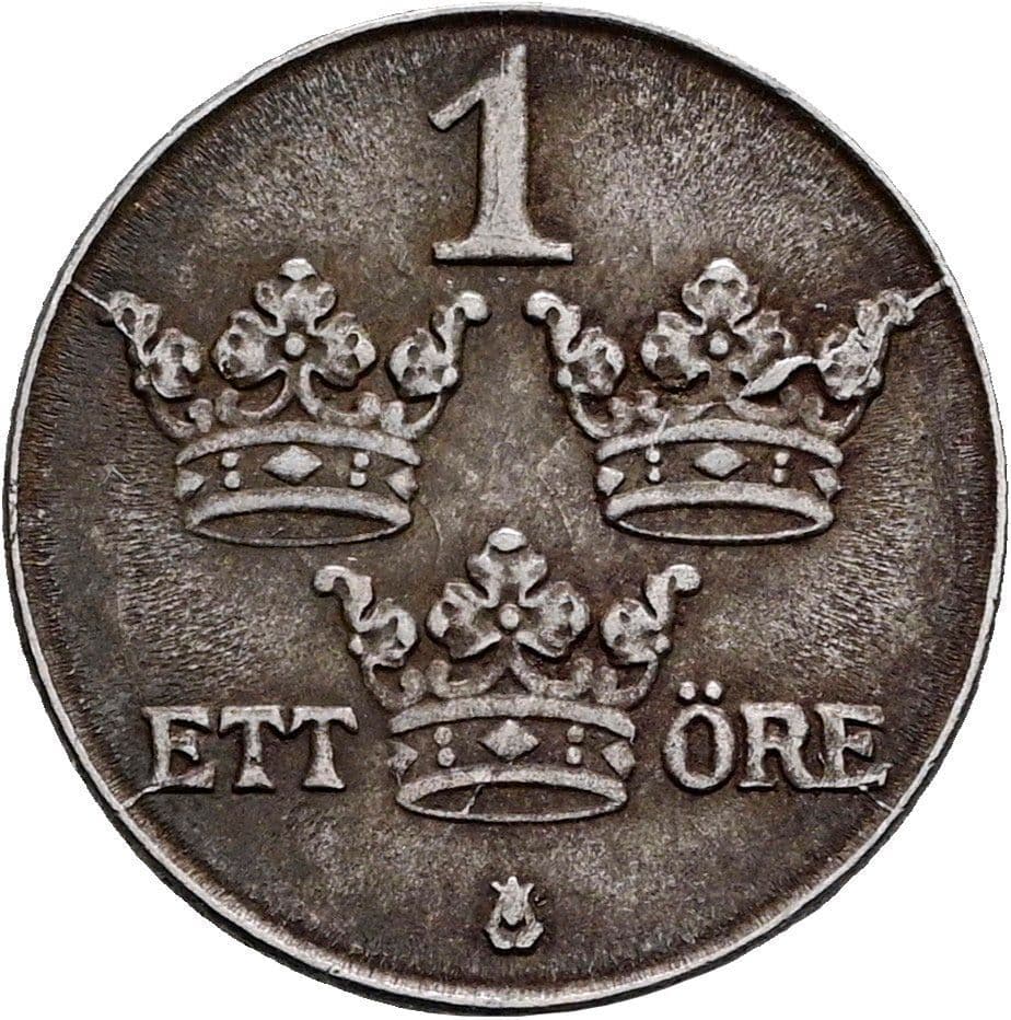 1 Öre Gustaf V. 1907-1950 1944 – Vorderseite