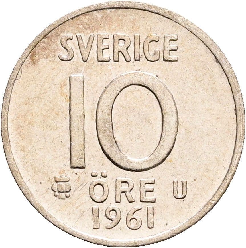 10 Öre Gustaf VI. Adolf 1950-1973 1961 – Vorderseite