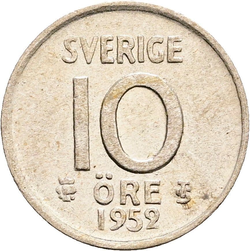 10 Öre Gustaf VI. Adolf 1950-1973 1952 – Vorderseite