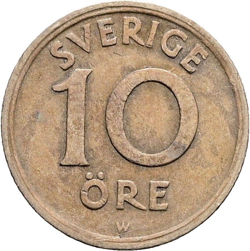 10 Öre Gustaf V. 1907-1950 1924 – Vorderseite