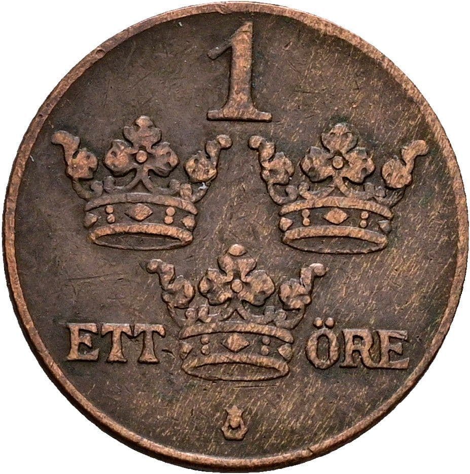 1 Öre Gustaf V. 1907-1950 1938 – Vorderseite