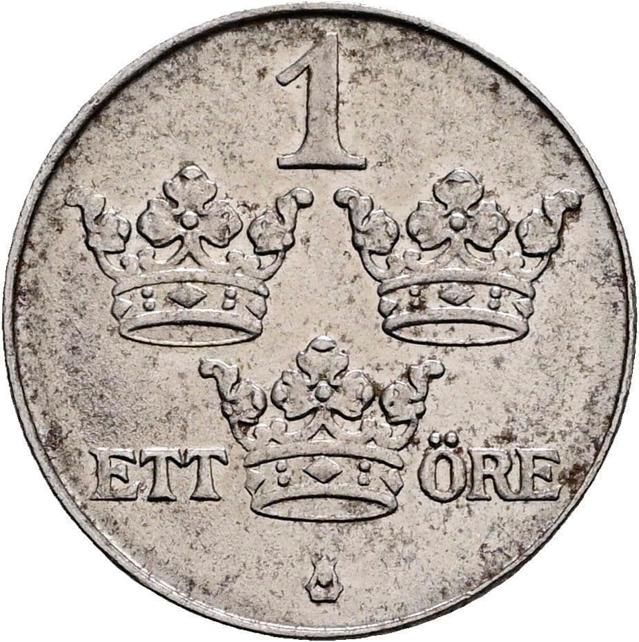 1 Öre Gustaf V. 1907-1950 1942 – Vorderseite