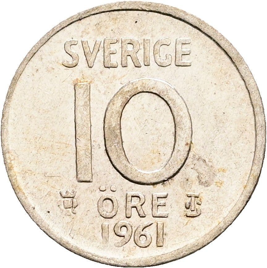10 Öre Gustaf VI. Adolf 1950-1973 1961 – Vorderseite