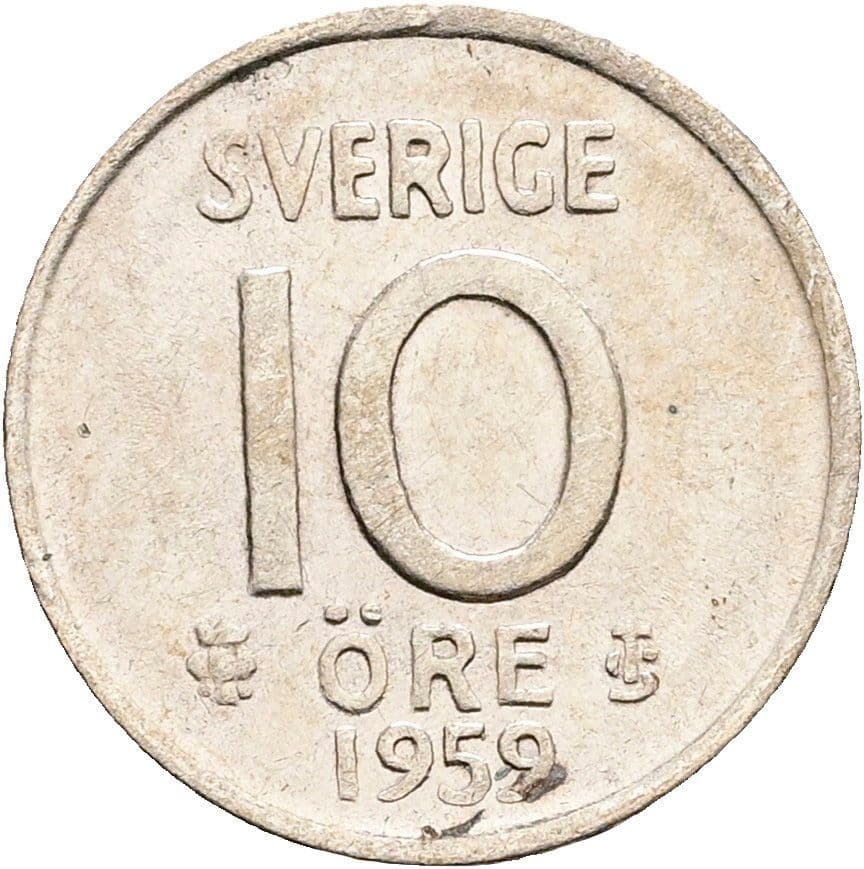 10 Öre Gustaf VI. Adolf 1950-1973 1959 – Vorderseite