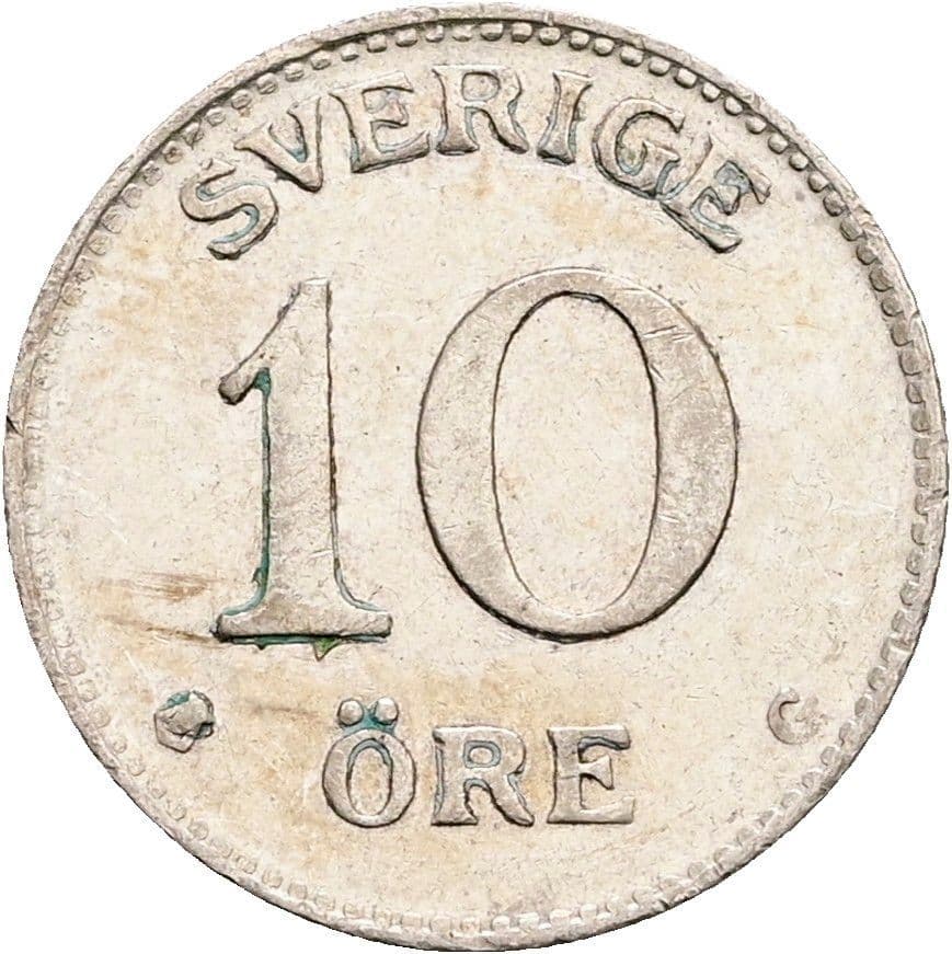 10 Öre Gustaf V. 1907-1950 1939 – Vorderseite