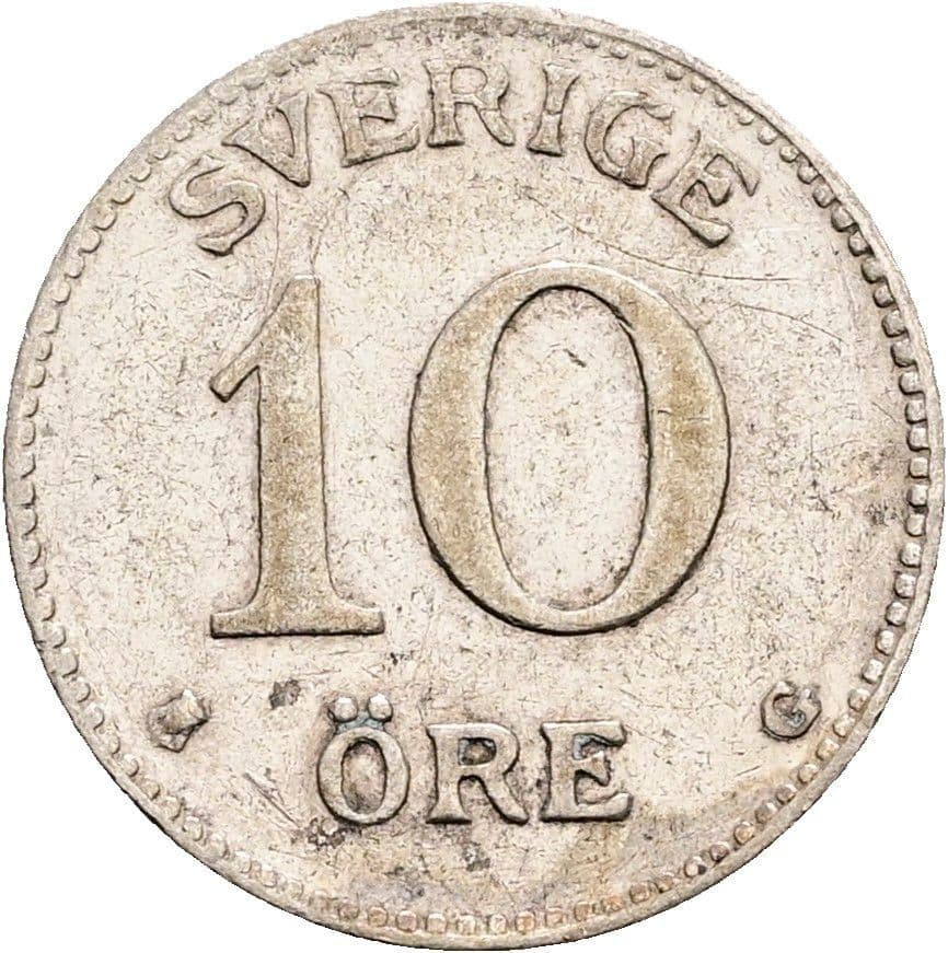 10 Öre Gustaf V. 1907-1950 1936 – Vorderseite