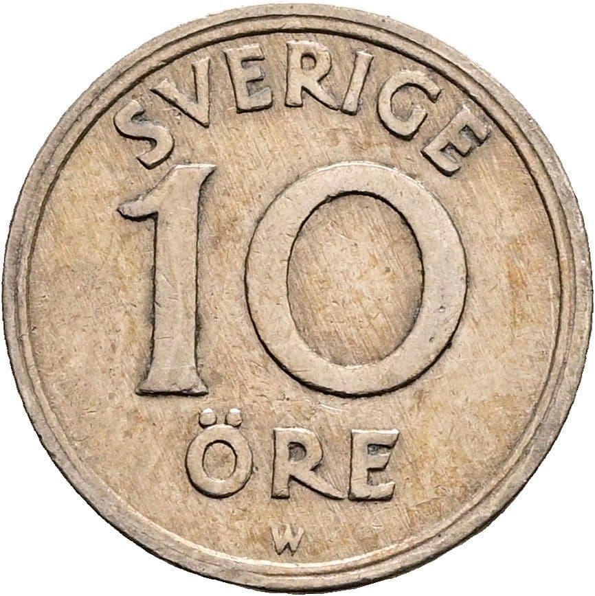 10 Öre Gustaf V. 1907-1950 1921 – Vorderseite