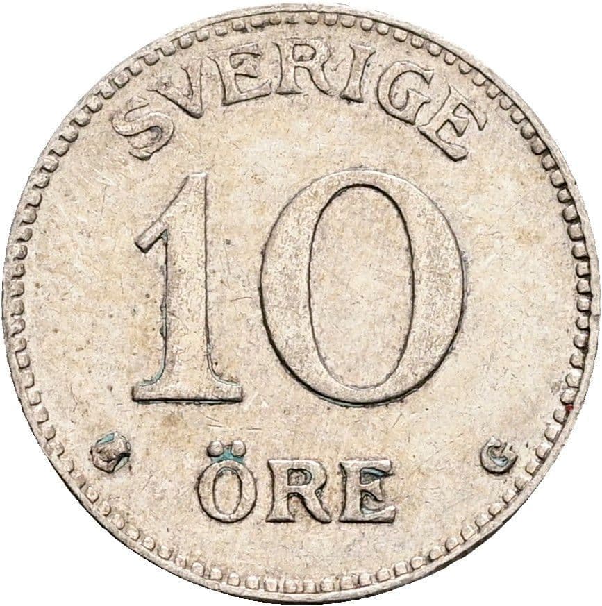 10 Öre Gustaf V. 1907-1950 1935 – Vorderseite