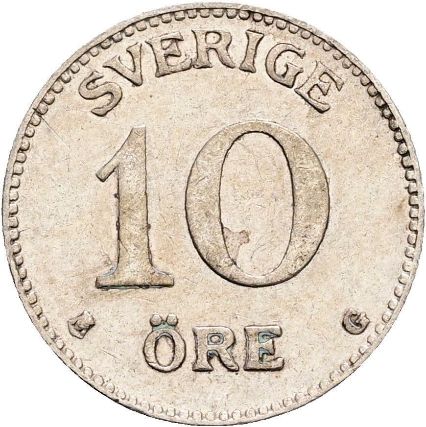 10 Öre Gustaf V. 1907-1950 1936 – Vorderseite