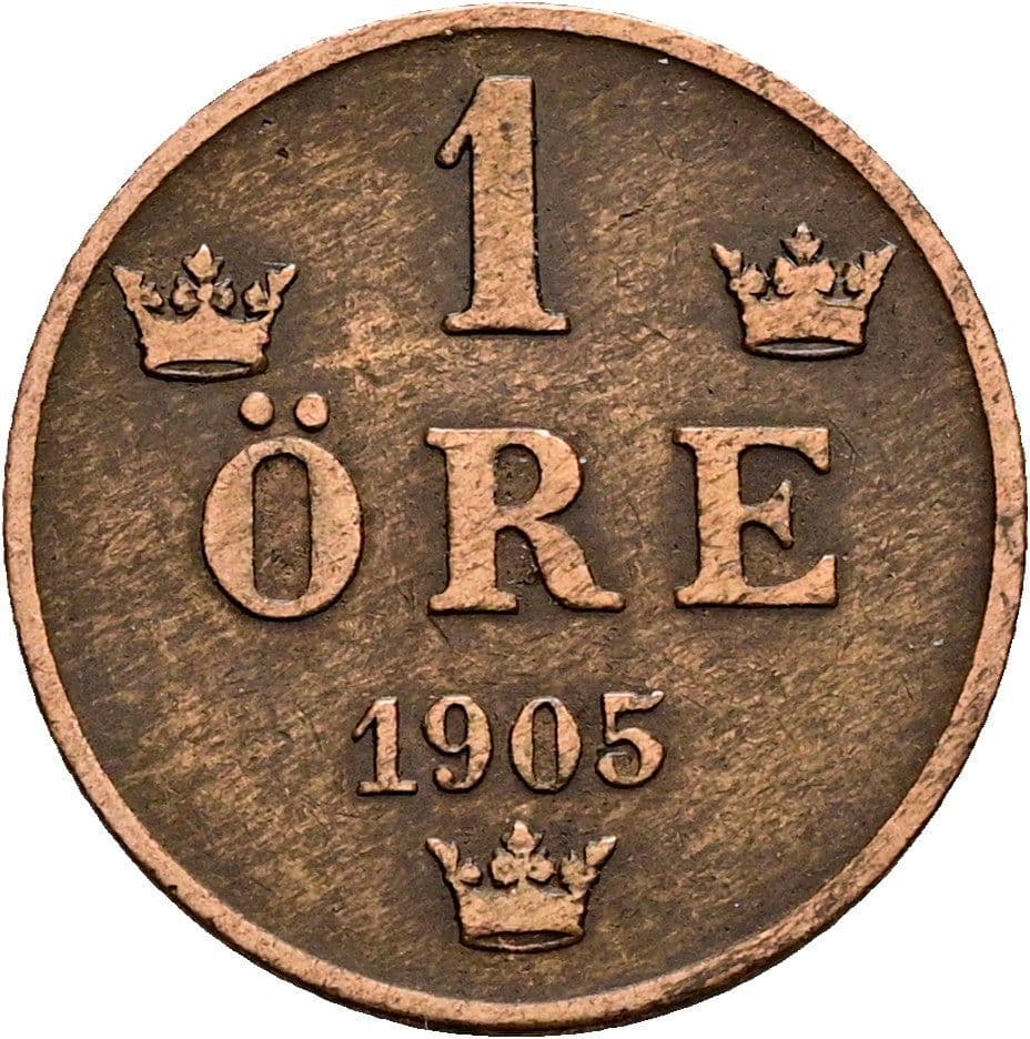 1 Öre Oskar II. 1872-1907 1905 – Vorderseite