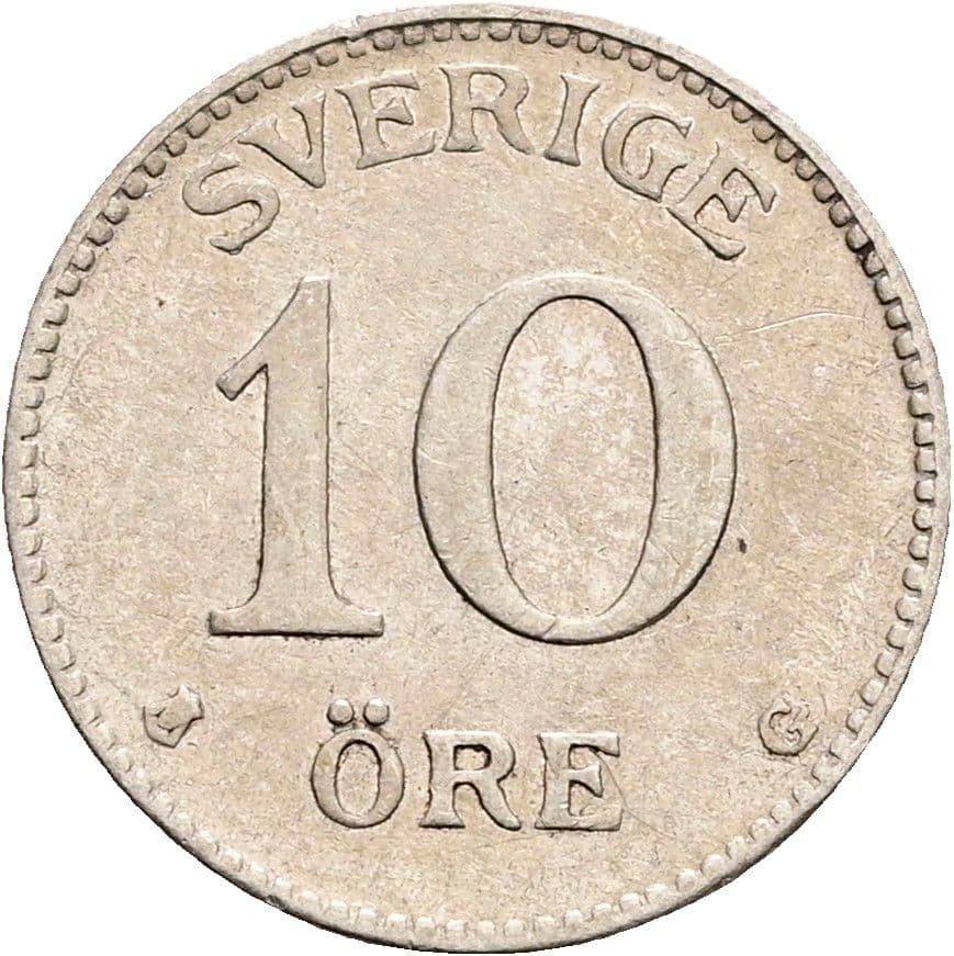 10 Öre Gustaf V. 1907-1950 1937 – Vorderseite