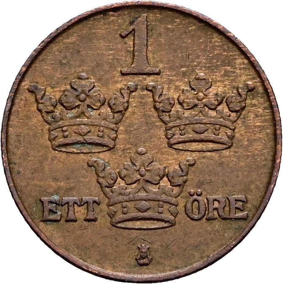 1 Öre Gustaf V. 1907-1950 1916 – Vorderseite