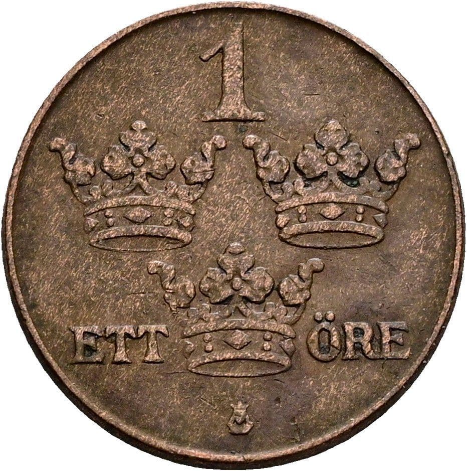 1 Öre Gustaf V. 1907-1950 1937 – Vorderseite