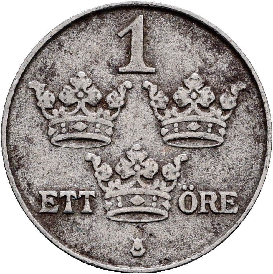1 Öre Gustaf V. 1907-1950 1919 – Vorderseite