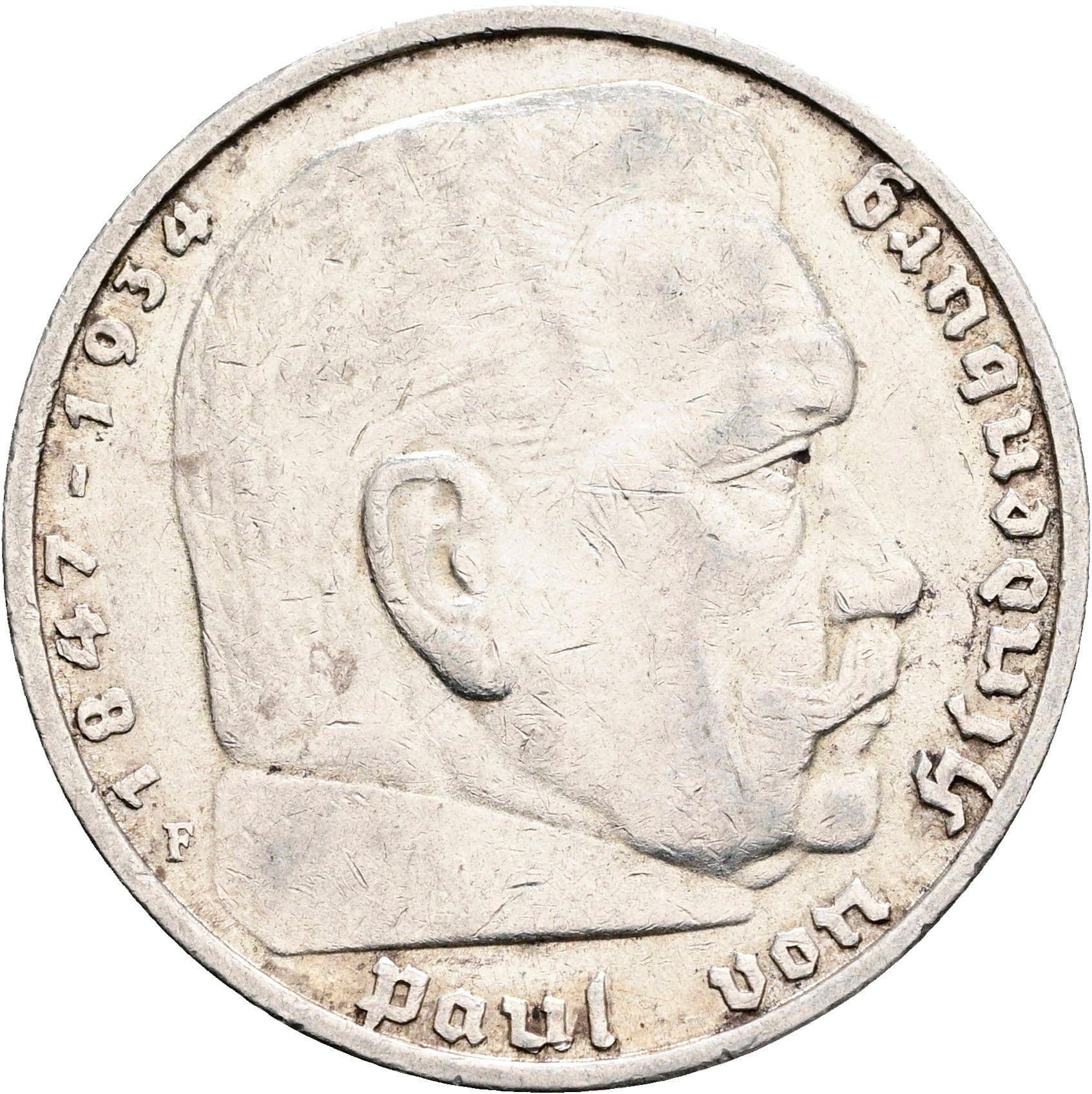 5 Reichsmark Stuttgart 1935 F – Vorderseite