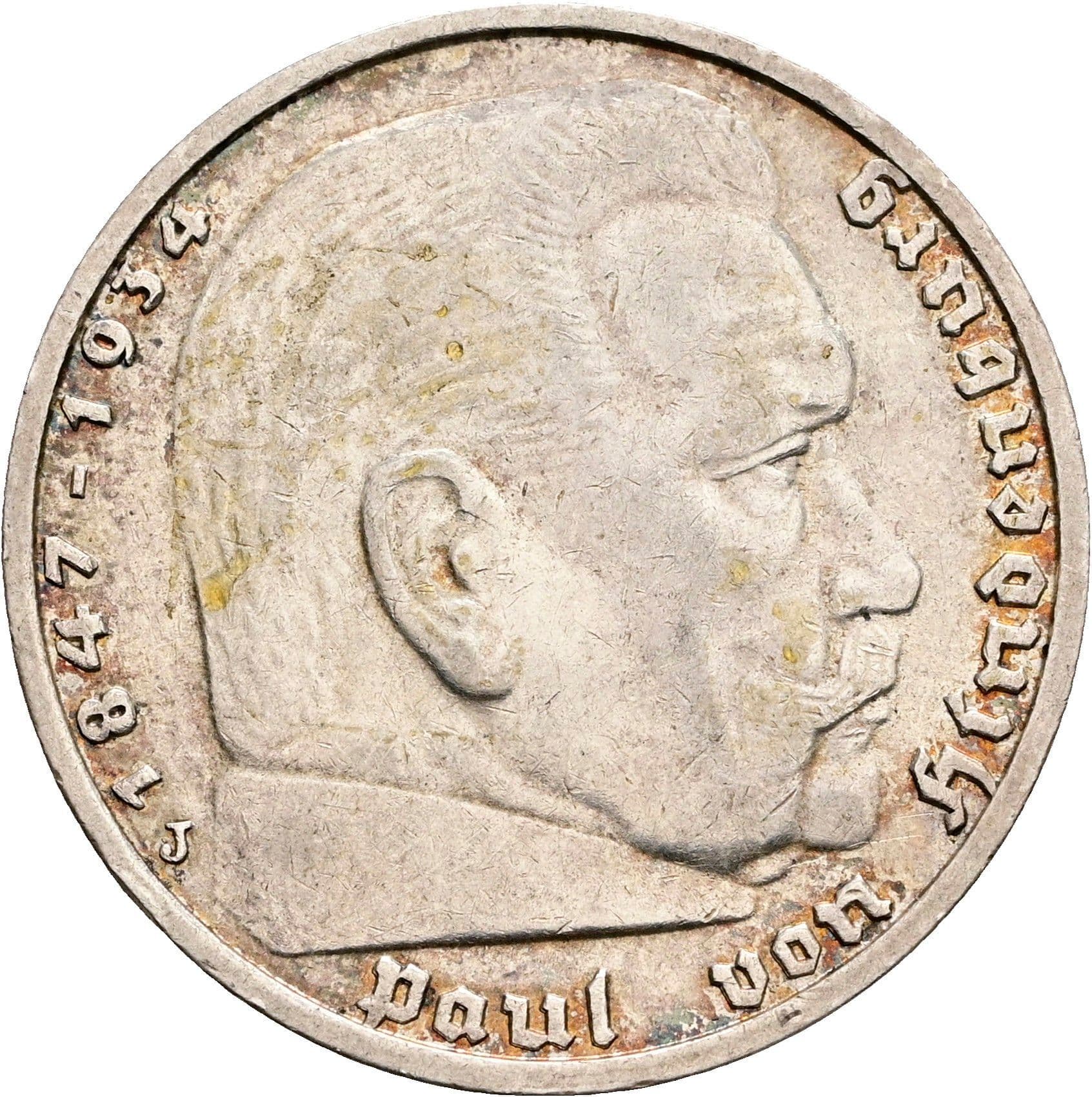 5 Reichsmark Berlin 1935 J – Vorderseite