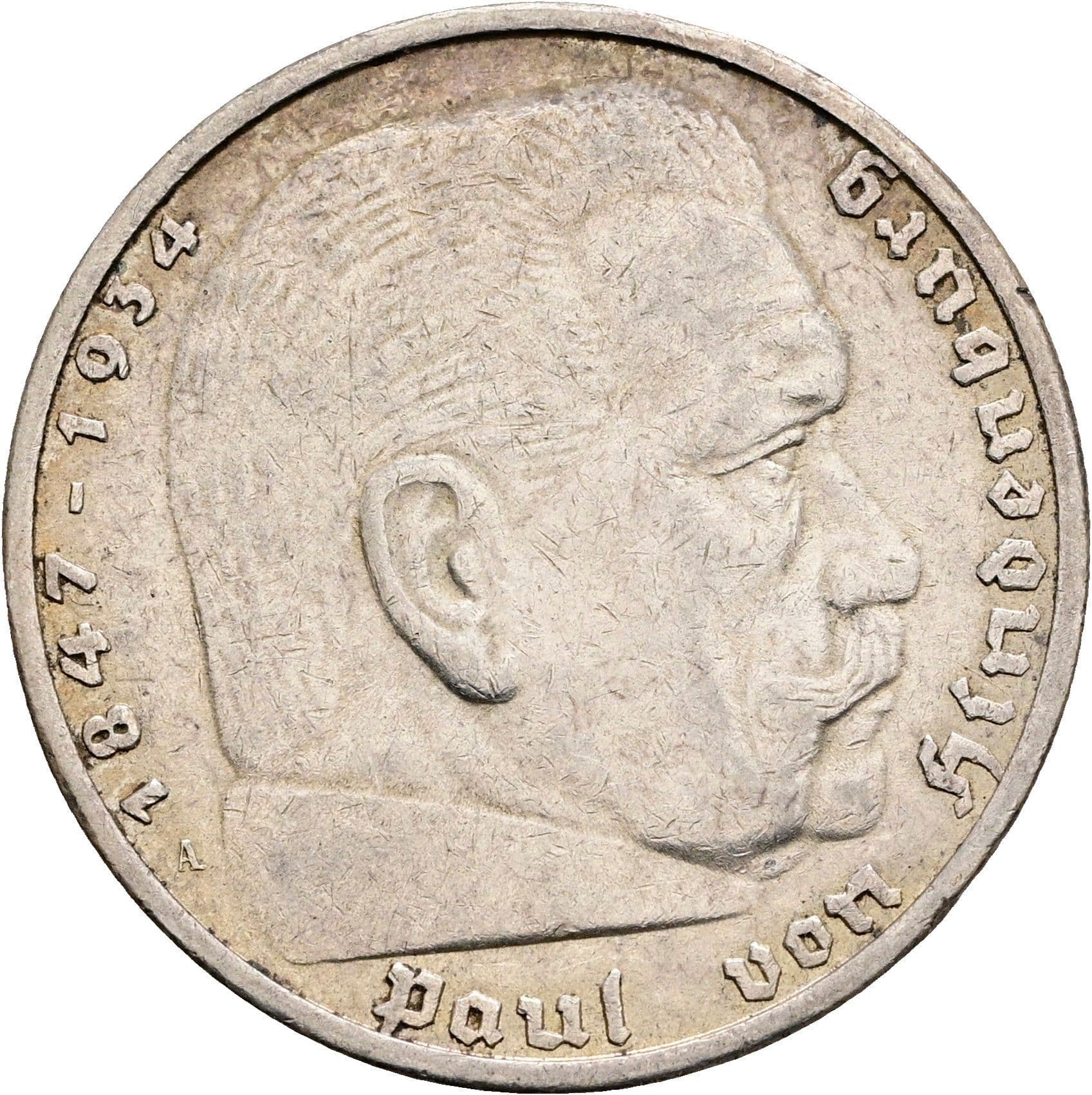 5 Reichsmark Berlin 1936 A – Vorderseite