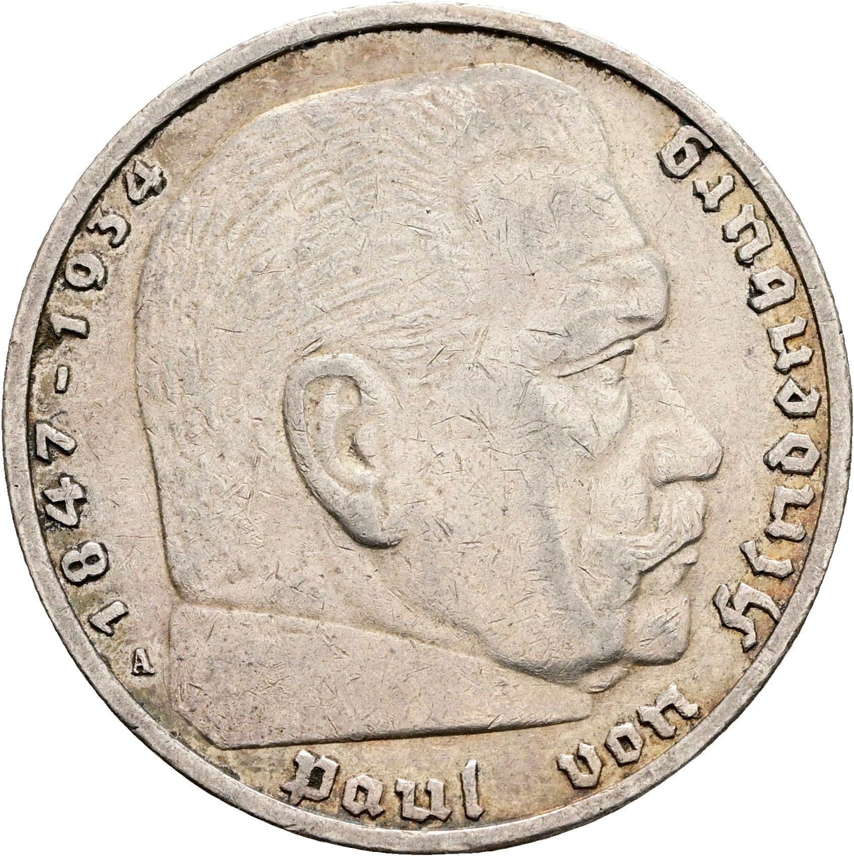 5 Reichsmark Berlin 1936 A – Vorderseite