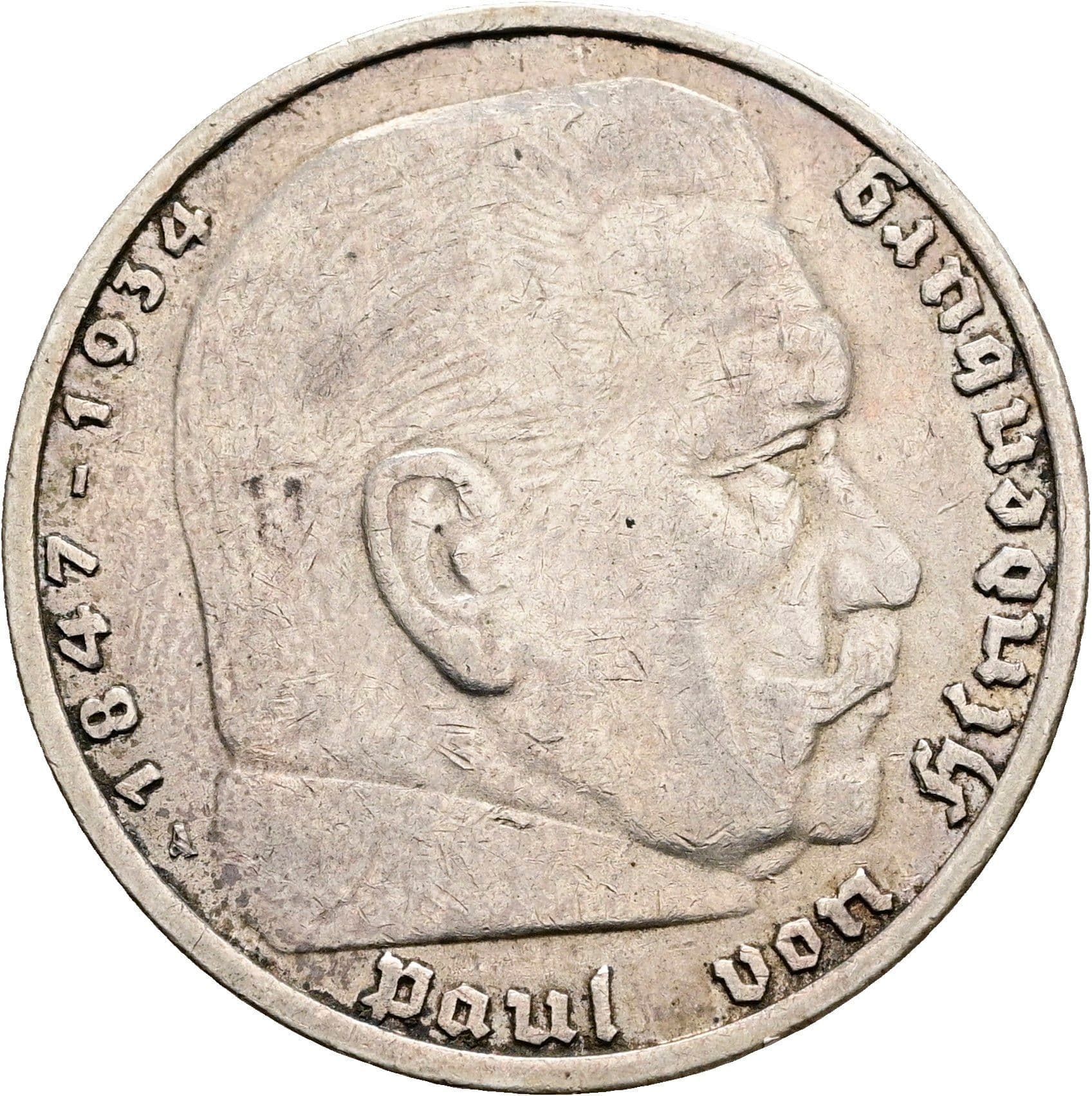 5 Reichsmark Berlin 1935 A – Vorderseite