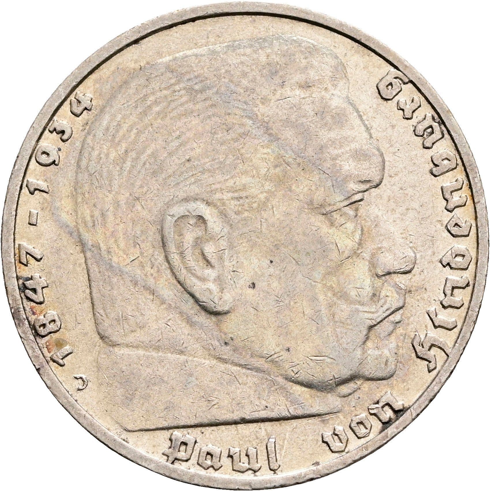 5 Reichsmark München 1936 D – Vorderseite